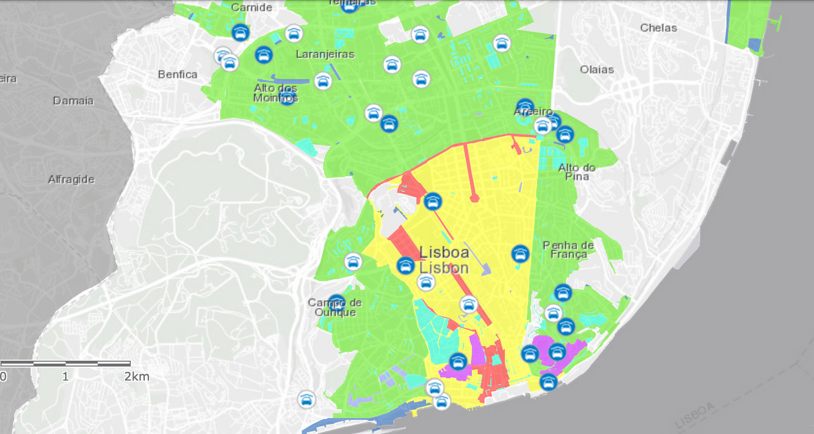 carte stationnement lisbonne